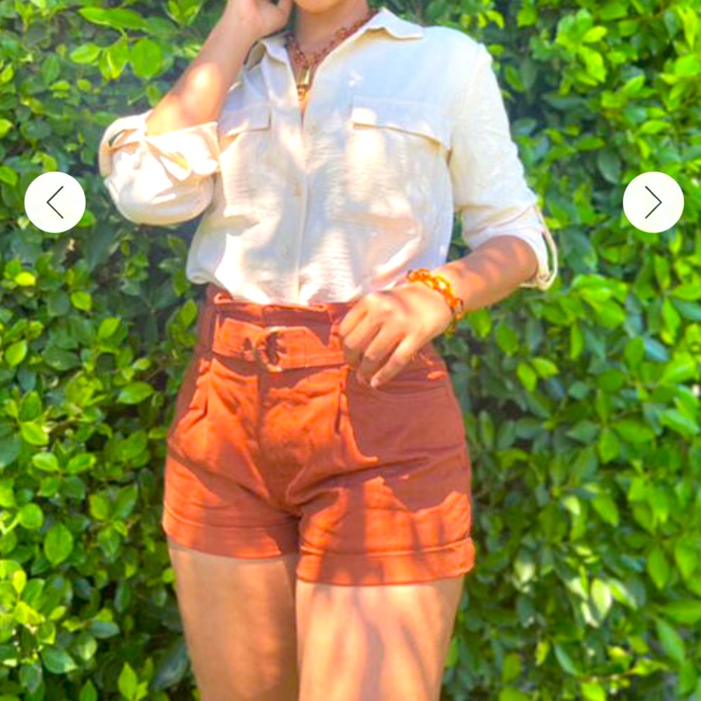 High-Rise Paperbag Shorts